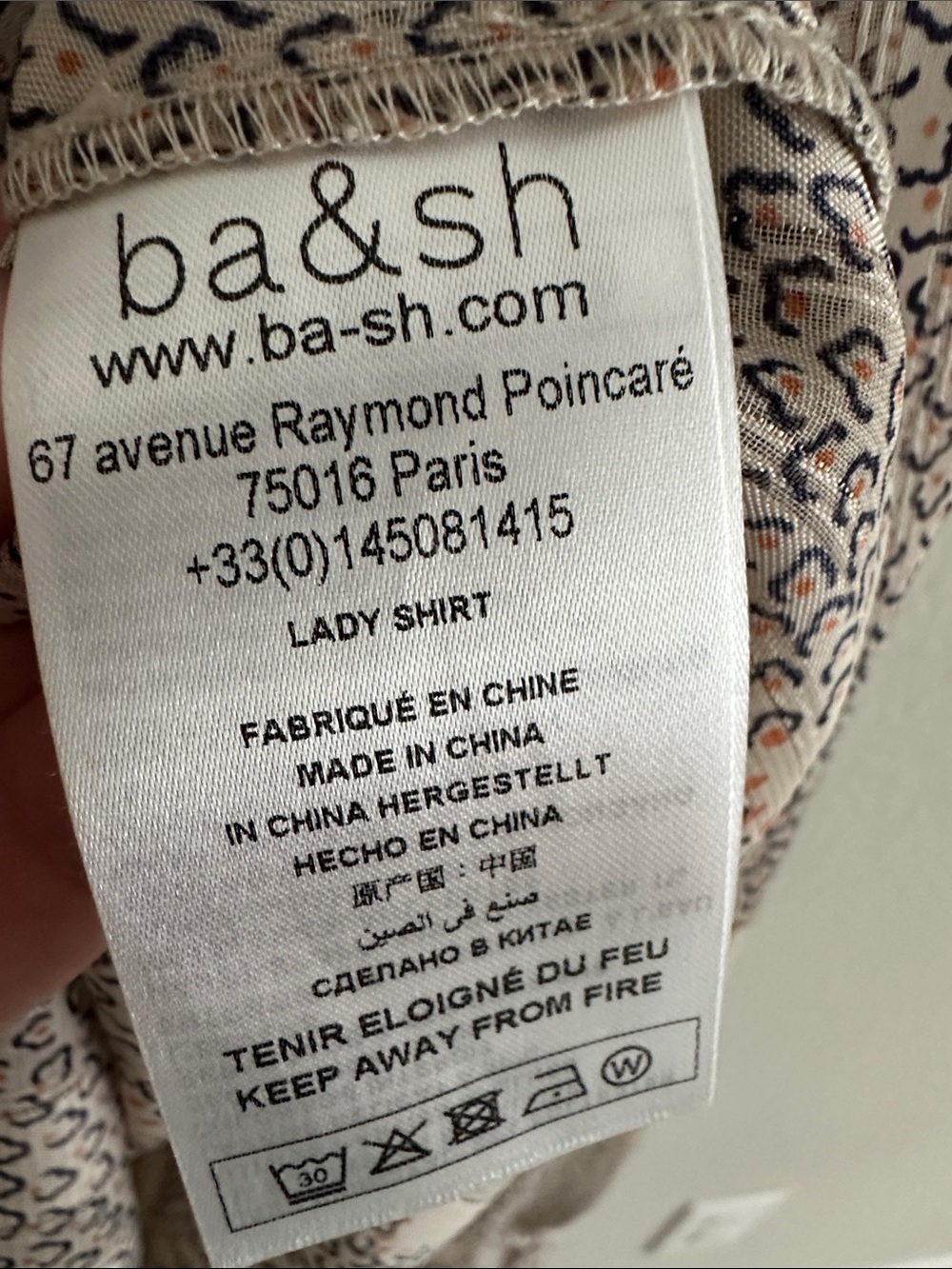 ba&sh Lady Printed Ruffle-Trim Button Down Blouse - Picture 2 of 5